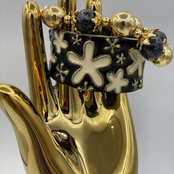 New, no tags, evil eye charm and chain, clear stones and white enamel accents - Picture 7 of 16